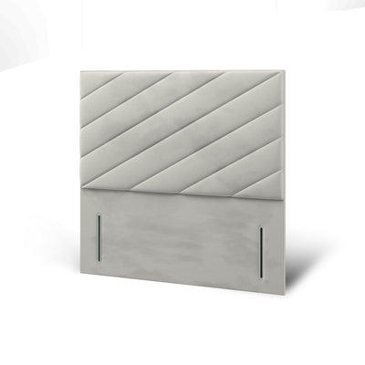 Diagonal Panels Fabric Upholstered Tall Headboard