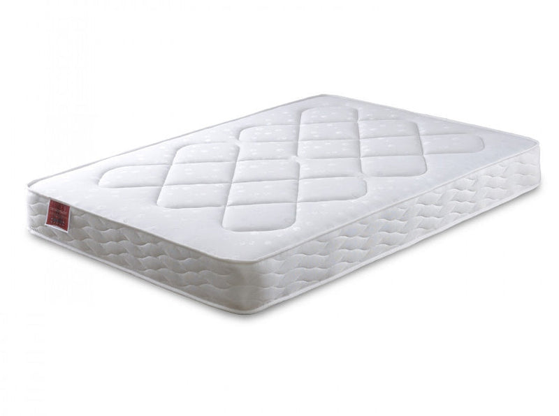 4-panel fabric headboard with divan bed base & mattress