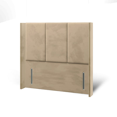3 Panel Fabric Upholstered Straight Wing Headboard