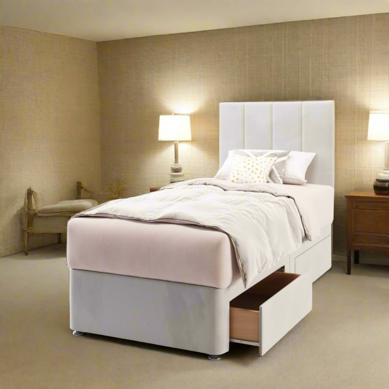 Maya Short Headboard with Divan Bed Base & Mattress