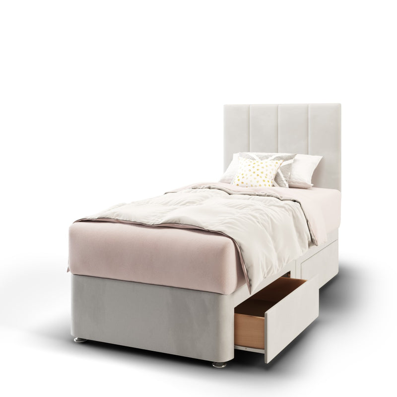 Maya Short Headboard with Divan Bed Base & Mattress