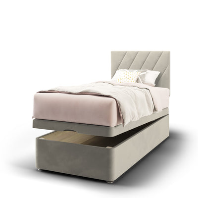 Rosa Short Headboard Ottoman Storage Bed Base & Mattress