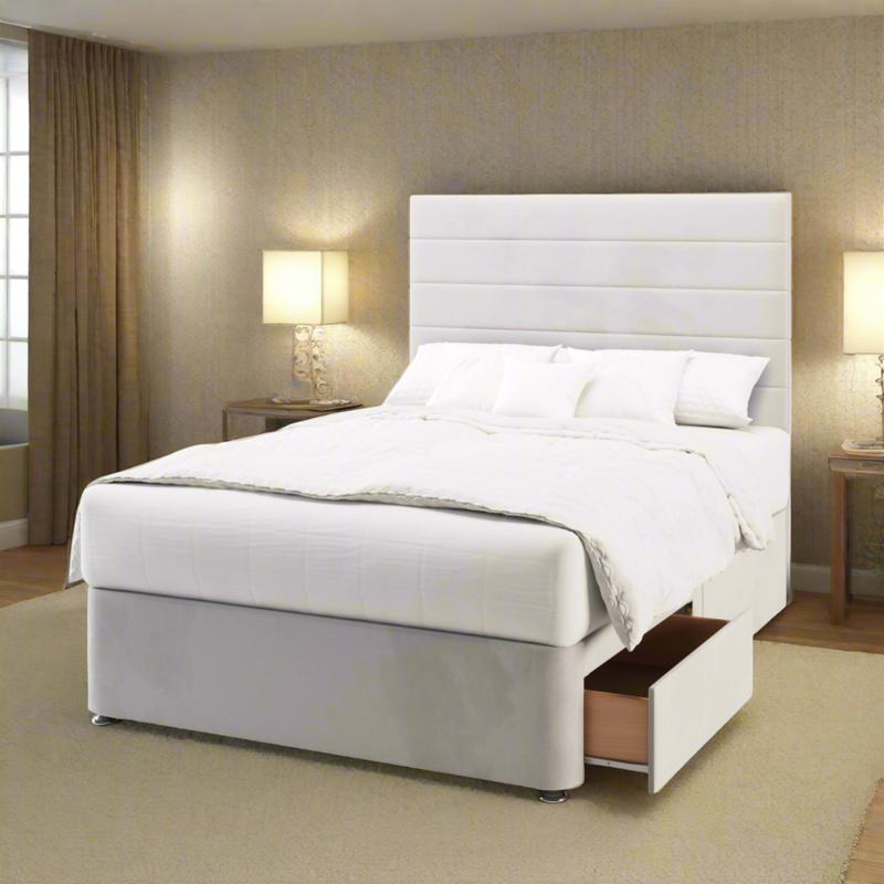 Maria Short Headboard with Divan Bed Base & Mattress