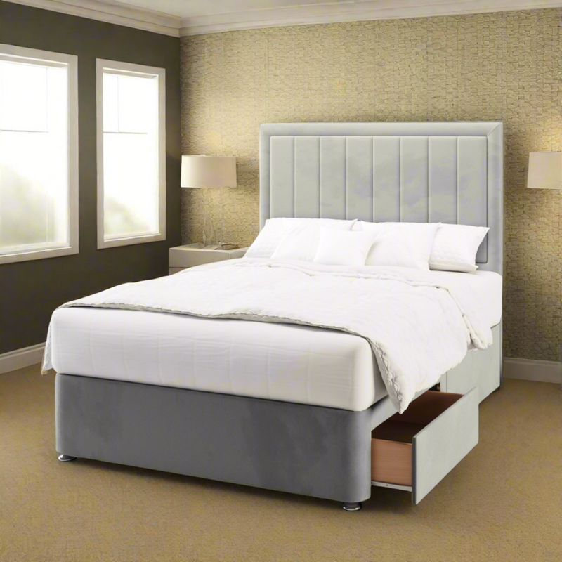 Ellis Short Headboard with Divan Bed Base & Mattress