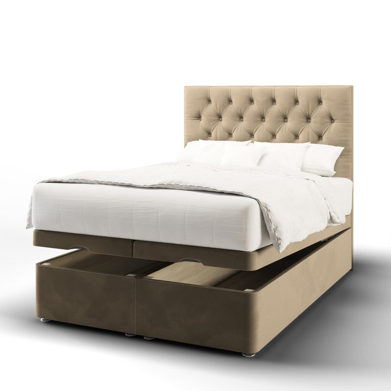 Drago Short Headboard Ottoman Storage Bed Base & Mattress