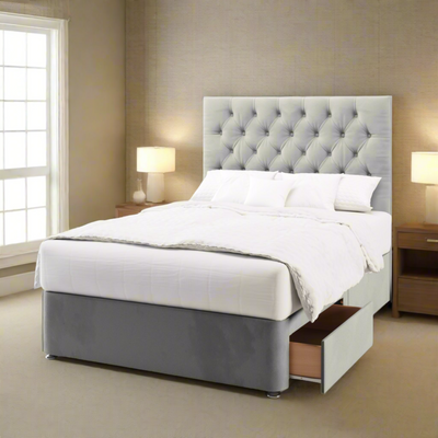 Drago Short Headboard with Divan Bed Base & Mattress