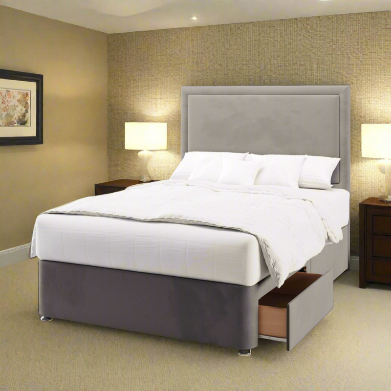 Bond Short Headboard with Divan Bed Base & Mattress