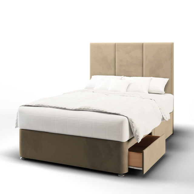 Lara Short Headboard with Divan Bed Base & Mattress