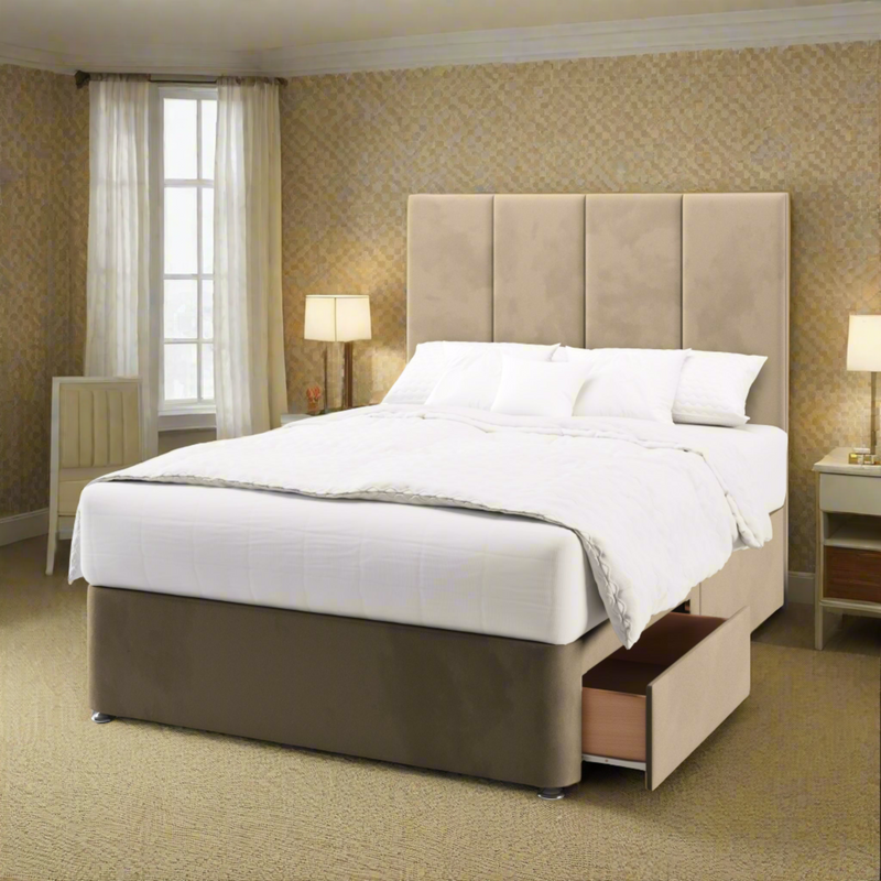 Maya Short Headboard with Divan Bed Base & Mattress