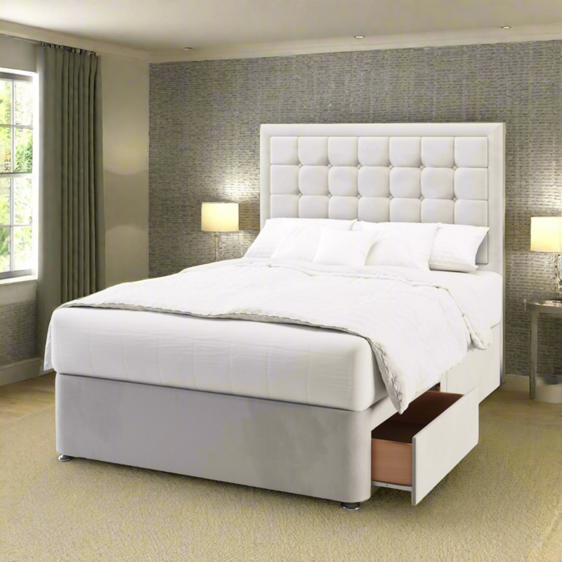 Lola Short Headboard with Divan Bed Base & Mattress